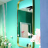 Luxury LED Backlit Illuminated Mirrors with Golden Frame and Shelf